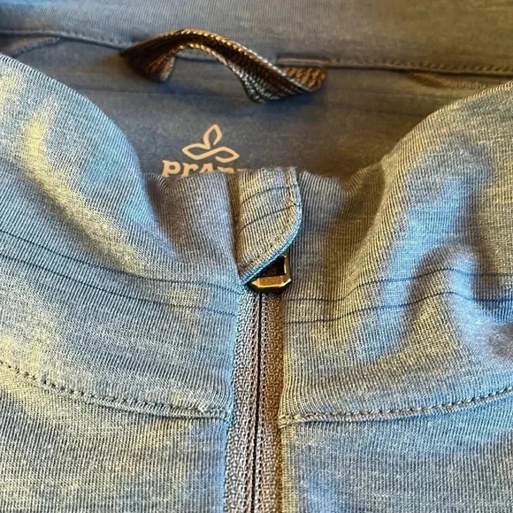 PrAna Pullover 1/4 Zip Stretch Pullover Men’s XL Blue Watchtower Long Sweatshirt - Picture 5 of 15